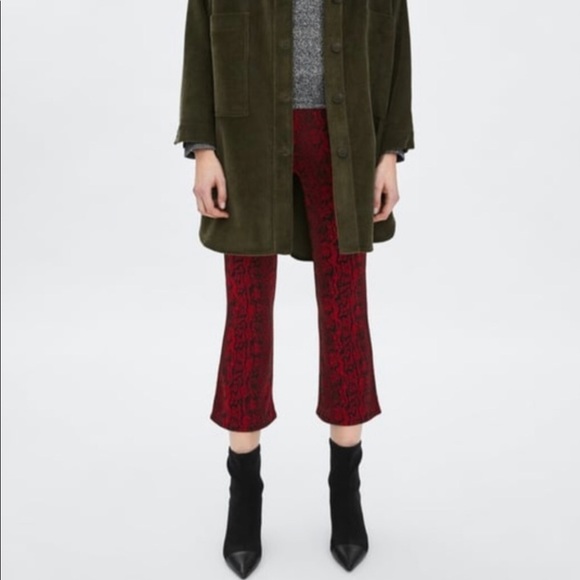 Zara Snakeskin Print Mini Flare PANTS - Picture 3 of 6